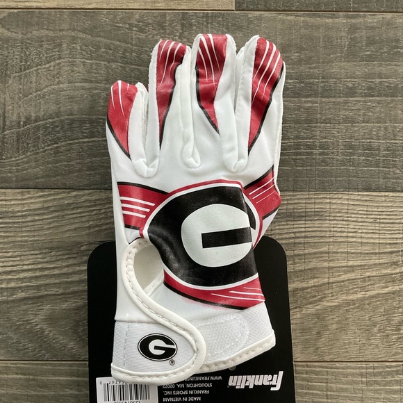 NEW Georgia Bulldogs NCAA Football Receiver Gloves Youth XS/S Franklin - Picture 5 of 6